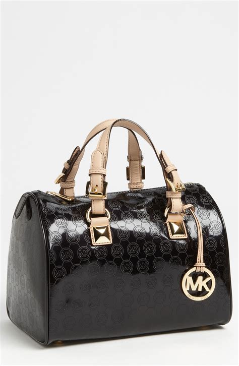 michael kors black satchel|michael kors grayson satchel small.